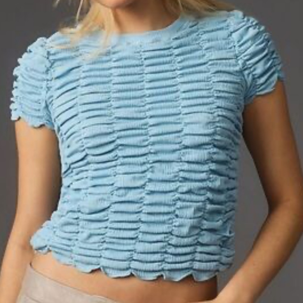 Anthropologie baby blue bubble baby‎ tee